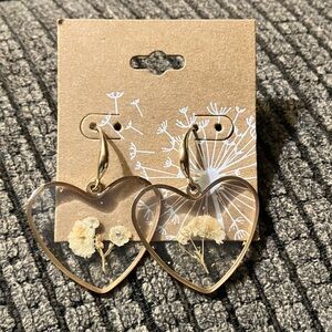 Heart-Shaped Floral Earrings